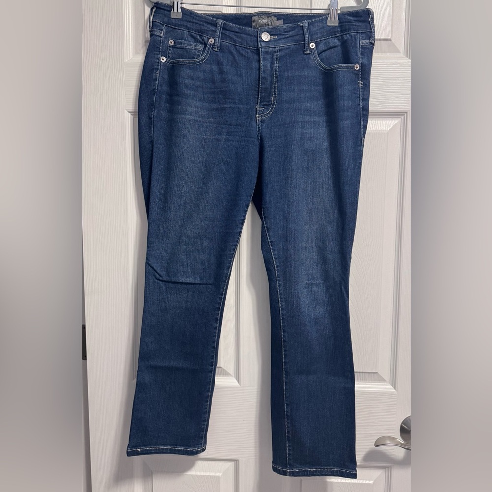 Torrid Dark Blue Ankle Length Straight Leg Jeans